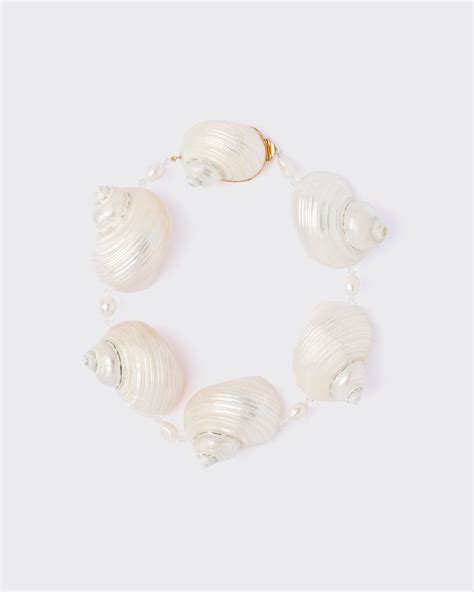 prada shell necklace 2019|Pearl Gray Silver Choker With Shells .